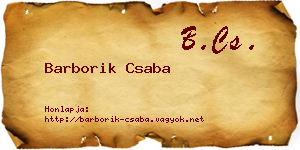 Barborik Csaba névjegykártya