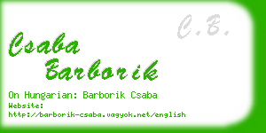 csaba barborik business card